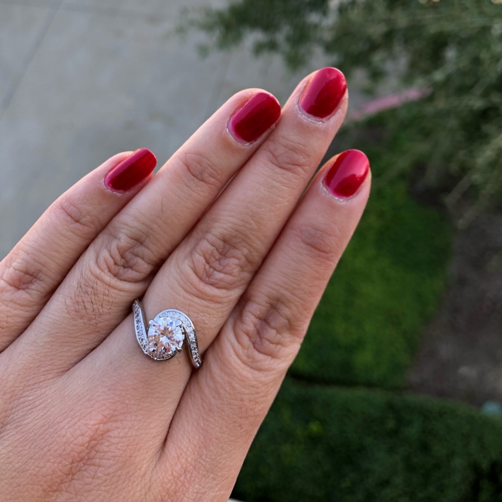 Sterling Silver coated with cubic zirconia